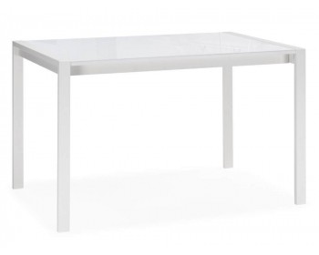Обеденный стол Линдисфарн 120(170)х80х75 белый кристалл / белый стеклянный