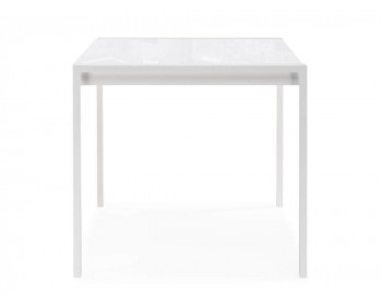 Обеденный стол Линдисфарн 120(170)х80х75 белый кристалл / белый стеклянный