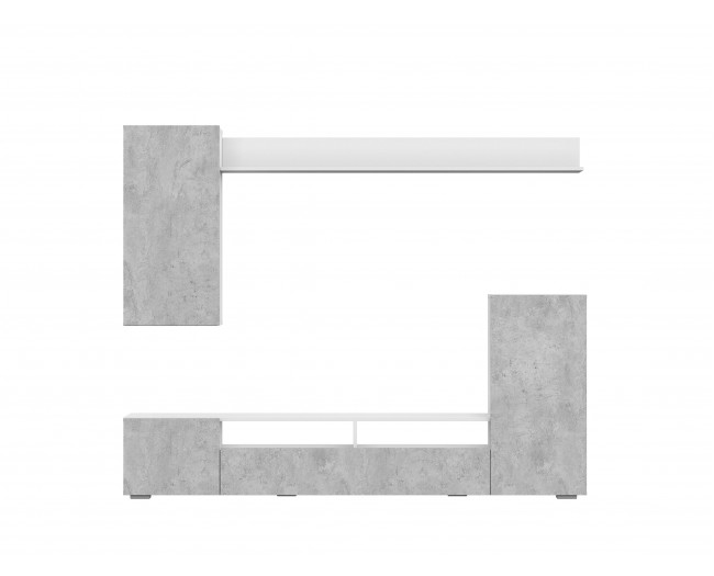 Гостиная МГС 4 Белый, Цемент светлый фото