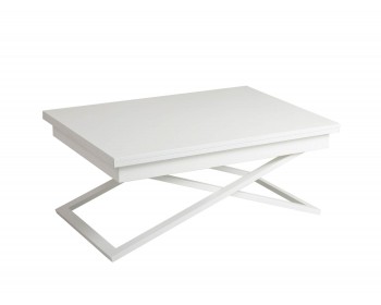 Журнальный столик -трансформер Левмар Accord D78/S64 (белый/белые опоры)