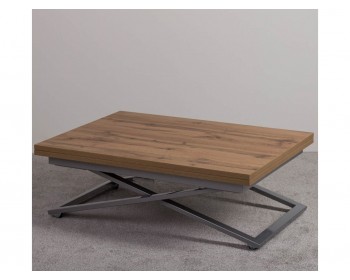 Журнальный столик -трансформер Левмар Compact D38/S59 (дуб вотан/серебро)