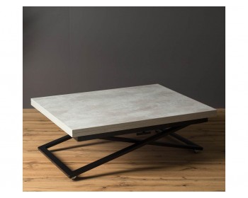Журнальный столик -трансформер Левмар Compact D51/S53 (бетон/черные опоры)