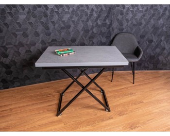 Журнальный столик -трансформер Левмар Compact P02/S53 (Гриджио/черный)