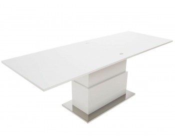 Журнальный столик -трансформер Левмар Slide G15/S95 белый глянец/ опоры сатини
