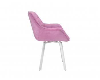 Квинта / стул (велюр тенерифе розовый/ металл белый)