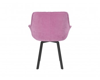 Квинта / стул (велюр тенерифе розовый/ металл черный)
