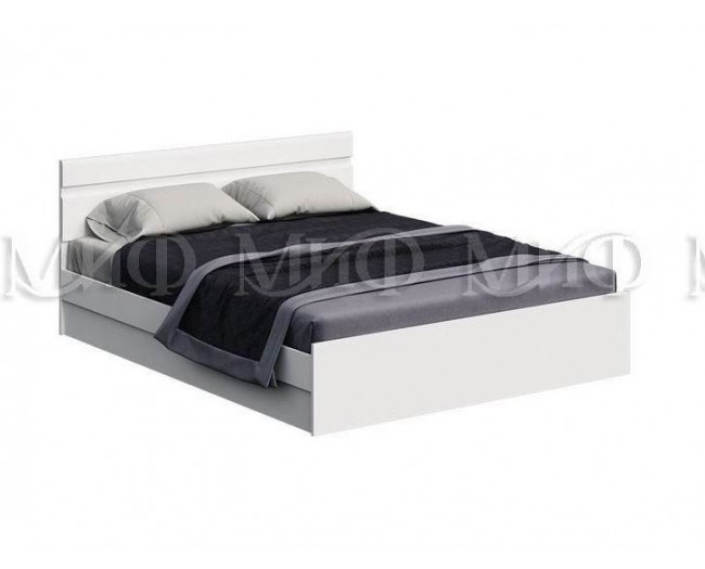 Нэнси New МДФ Кровать 160 с ПМ (Белый глянец) фото