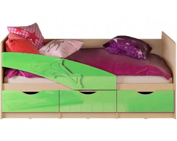 Детская кровать Дельфин 80х180 (Розовый металлик, Крафт белый)