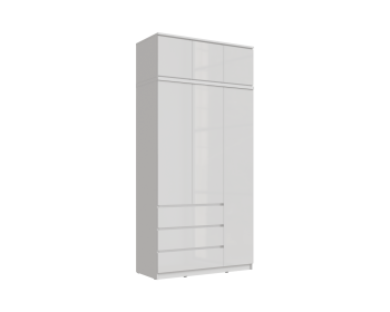 Челси Шкаф 1200 + антресоль 1200 (Белый глянец, Белый)